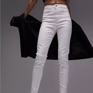 Topshop white Jamie High Waist Ankle Skinny Jeans size 12x30”